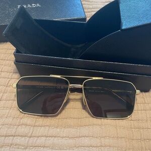 Gold Prada Aviator Sunglasses